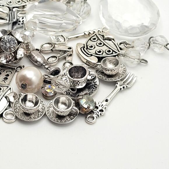 35+ Charms Lot Kitchen Cooking Tea Silver Tones Sparkly Jewelry Making Gift Idea - Picture 4 of 8